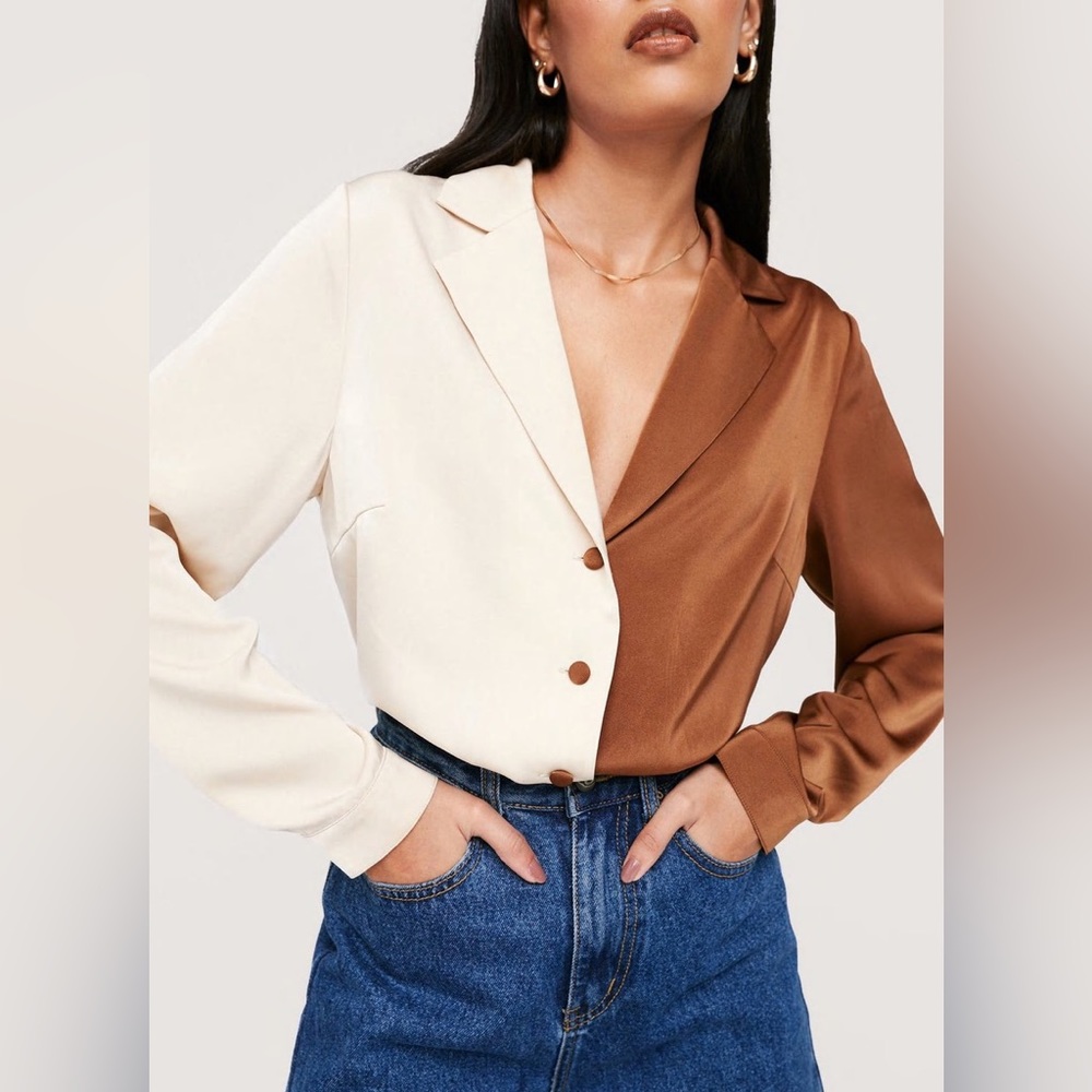 Nasty Gal Colorblock Button-Up Shirt